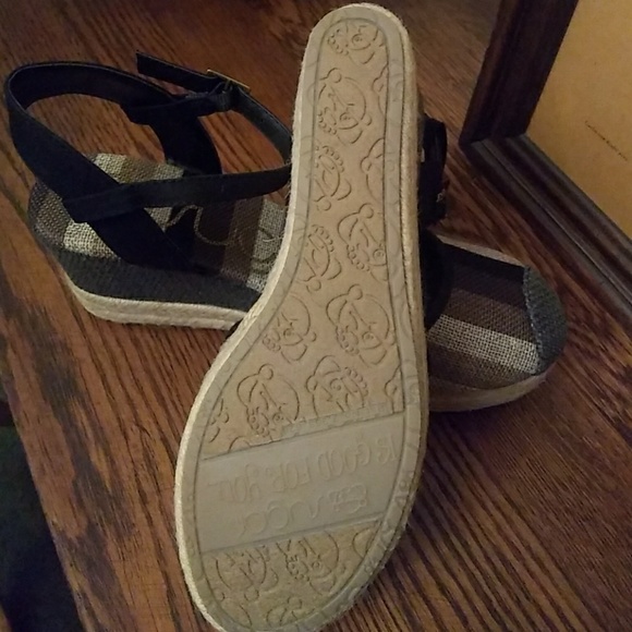 1 left Multi-colored burlap wedge espadrille - Picture 4 of 8